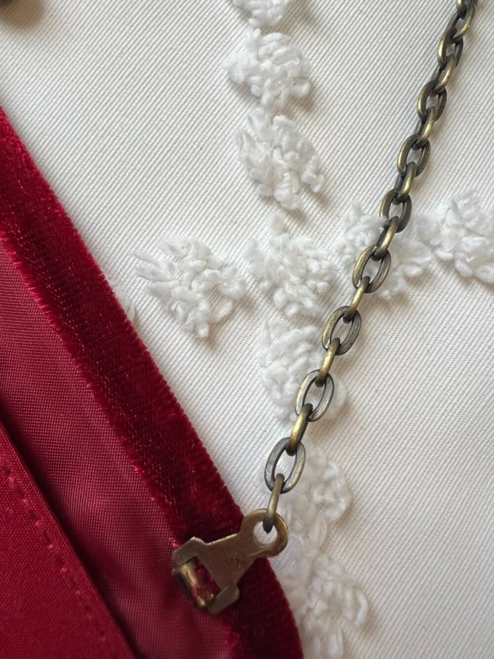 Deep Red Velvet Curve Clutch with - Picture 8 of 11